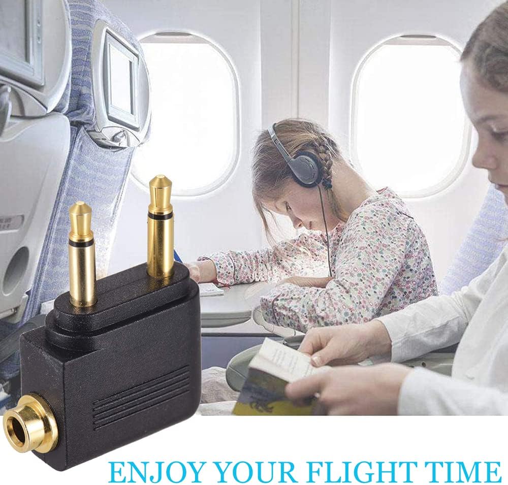 6 Pack Airplane Airline Headphones Adapter Gold Plated for Headsets,3.5mm Dual Male to 3.5mm Female Jack Connectors Converters - Image 4