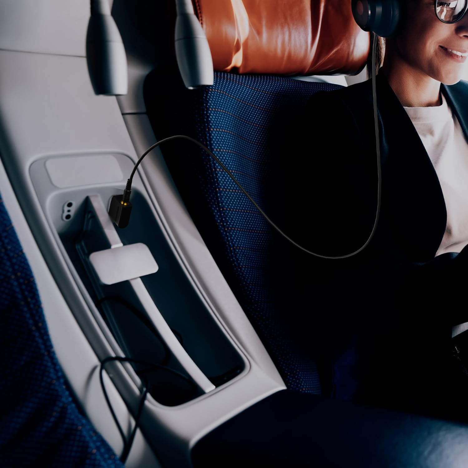 Airplane Headphone Adapter, Gold Plated Dual 3.5mm Male to 3.5mm Female Airplane Headphone Adapter for Audio Jack to Plug Air Plane Flight Connector Dual Socket Earphone - 3pack - Image 5