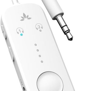 Avantree Relay - Premium Airplane Bluetooth 5.3 Adapter, Supports 2 AirPods or Headphones with aptX Low Latency, 3.5mm AUX Wireless Audio Transmitter for in-Flight Travel, TV, Gym, Tablets