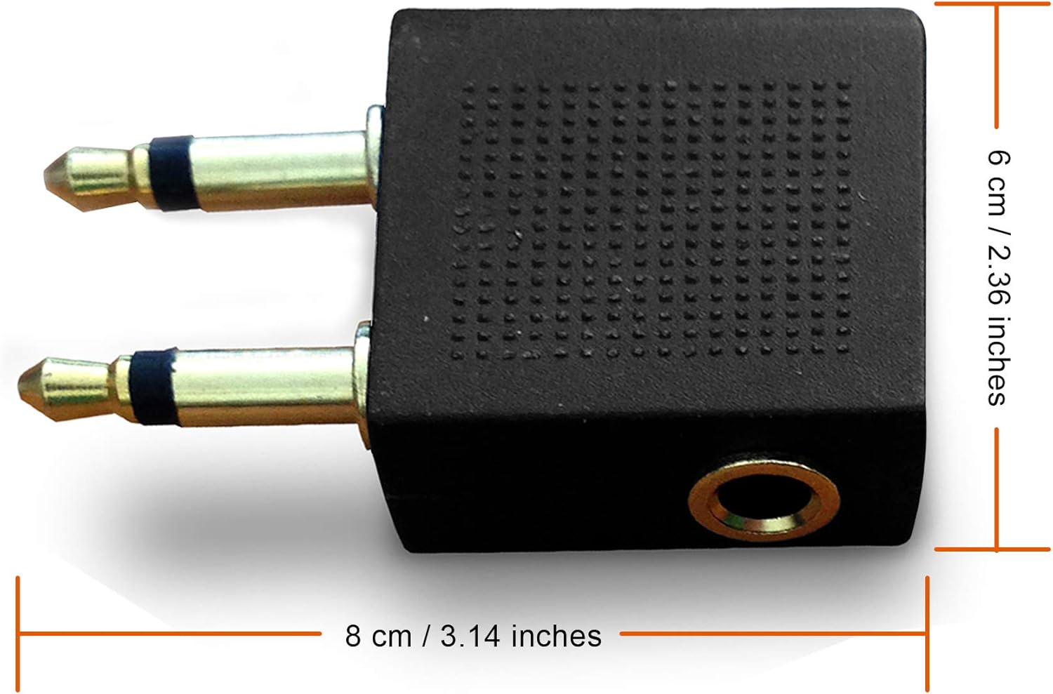 Gold Plated Airplane Flight Headphone Adapters (Pack of 2) | Allows you to use your Earphones with all In-Flight Media Systems | This Enables Great Sound on all Planes - by Mobi Lock - Image 3