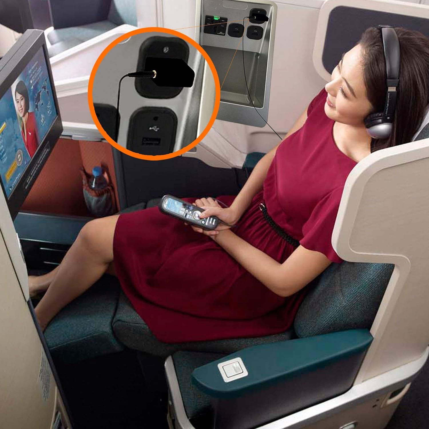 Gold Plated Airplane Flight Headphone Adapters (Pack of 2) | Allows you to use your Earphones with all In-Flight Media Systems | This Enables Great Sound on all Planes - by Mobi Lock - Image 7