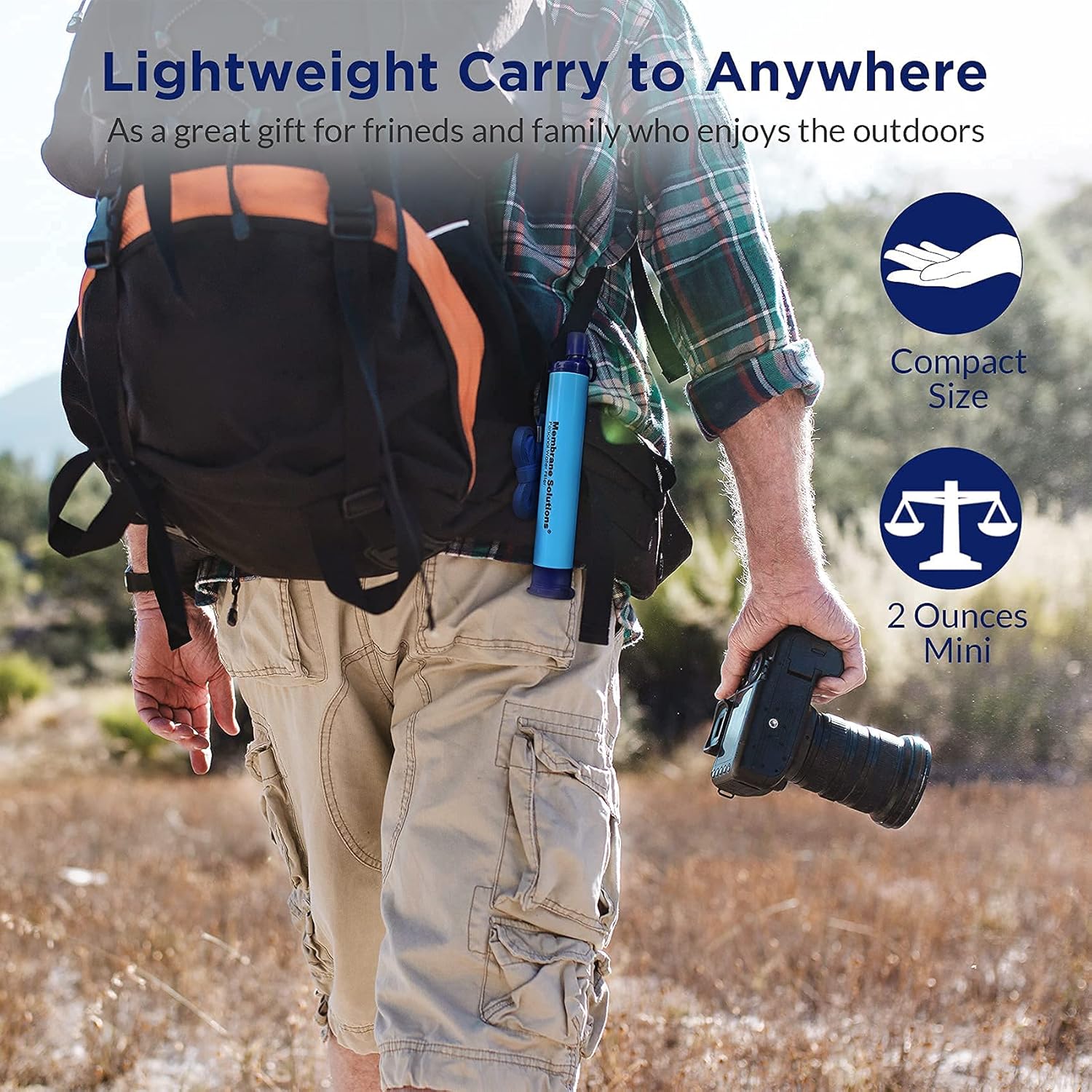 Membrane Solutions Straw Water Filter, Survival Filtration Portable Gear, Emergency Preparedness, Supply for Drinking Hiking Camping Travel Hunting Fishing Team Family Outing - Image 7